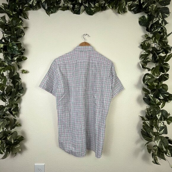 BOSS Hugo Boss Regular Fit Short Sleeve Plaid Button Down Shirt Men’s Sz M - Picture 2 of 9